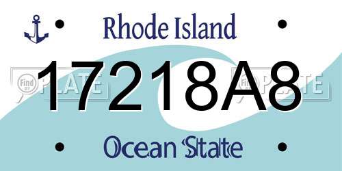 17218A8 Rhode Island License Plate