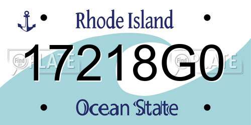 17218G0 Rhode Island License Plate