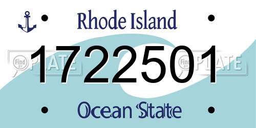 1722501 Rhode Island License Plate