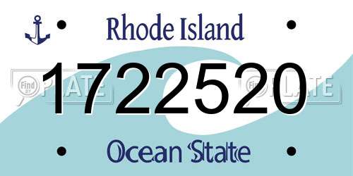 1722520 Rhode Island License Plate