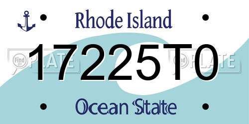 17225T0 Rhode Island License Plate
