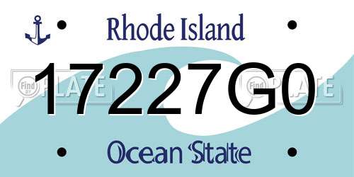 17227G0 Rhode Island License Plate