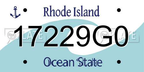 17229G0 Rhode Island License Plate