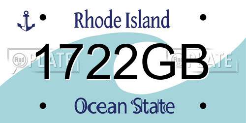 1722GB Rhode Island License Plate