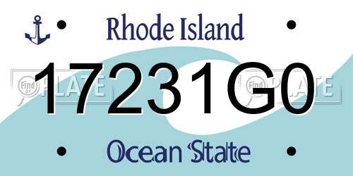 17231G0 Rhode Island License Plate