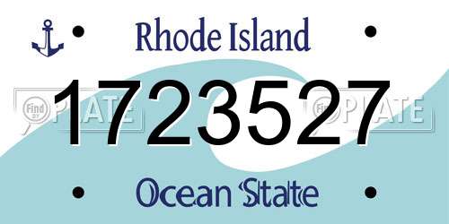 1723527 Rhode Island License Plate