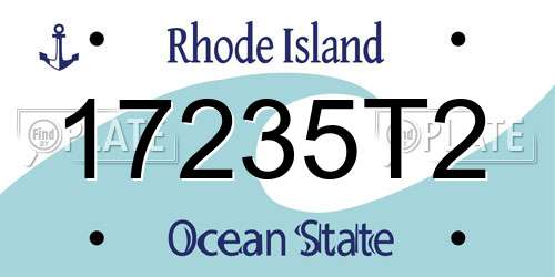 17235T2 Rhode Island License Plate