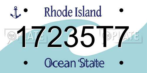 17235T7 Rhode Island License Plate