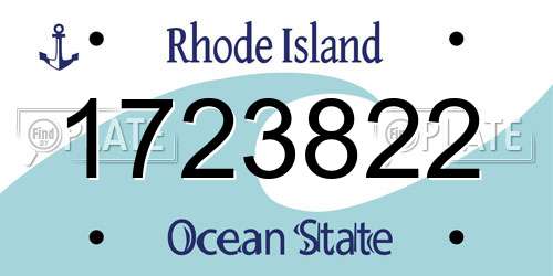 1723822 Rhode Island License Plate