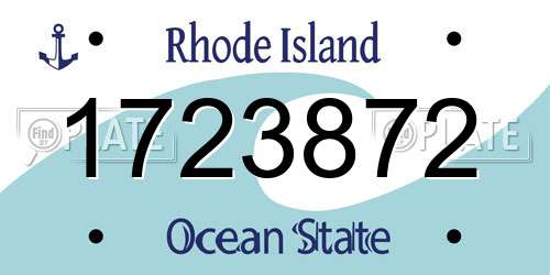 1723872 Rhode Island License Plate