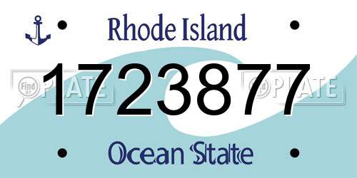 1723877 Rhode Island License Plate