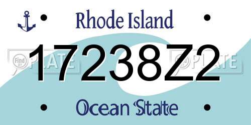 17238Z2 Rhode Island License Plate