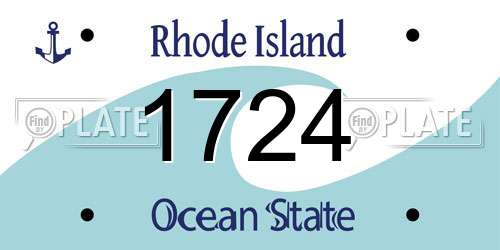 1724 Rhode Island License Plate