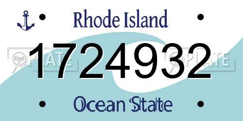 1724932 Rhode Island License Plate