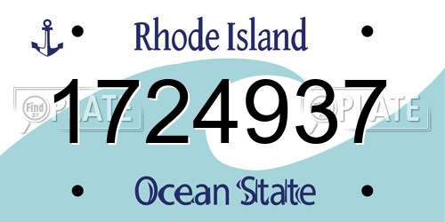 1724937 Rhode Island License Plate
