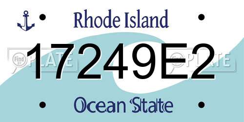17249E2 Rhode Island License Plate
