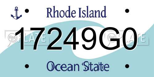 17249G0 Rhode Island License Plate