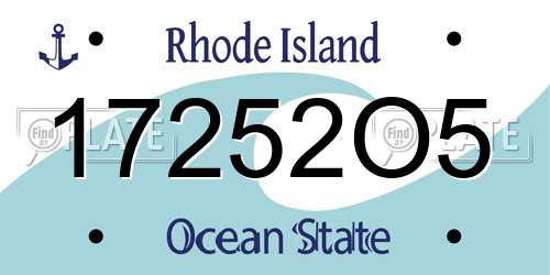 17252O5 Rhode Island License Plate