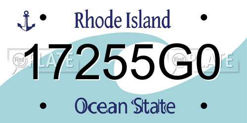 17255G0 Rhode Island License Plate