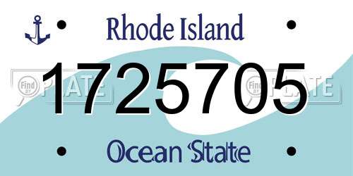 1725705 Rhode Island License Plate