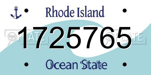 1725765 Rhode Island License Plate