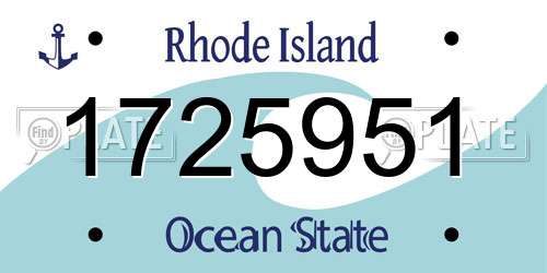 1725951 Rhode Island License Plate