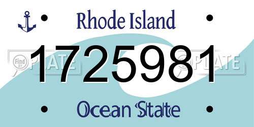 1725981 Rhode Island License Plate