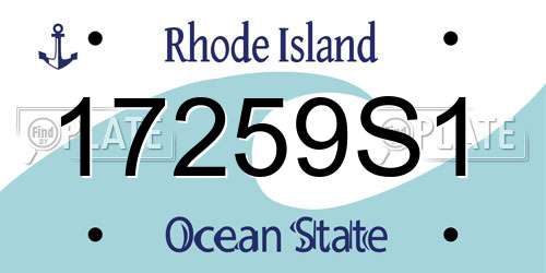 17259S1 Rhode Island License Plate