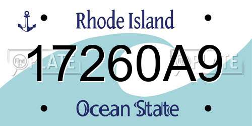 17260A9 Rhode Island License Plate