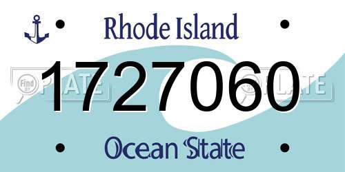 1727060 Rhode Island License Plate