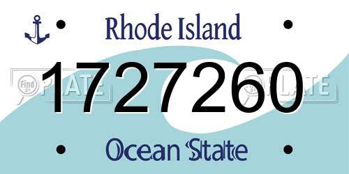 1727260 Rhode Island License Plate