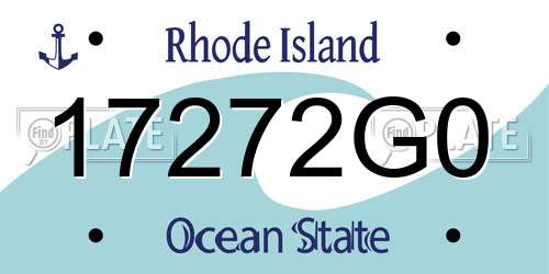 17272G0 Rhode Island License Plate