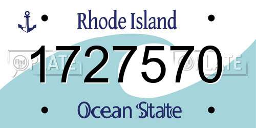 1727570 Rhode Island License Plate