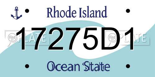 17275D1 Rhode Island License Plate