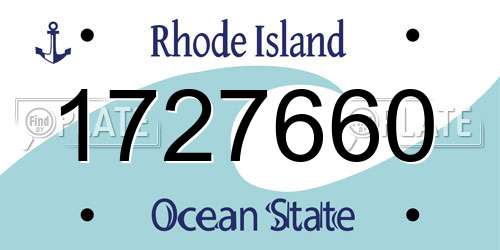 1727660 Rhode Island License Plate
