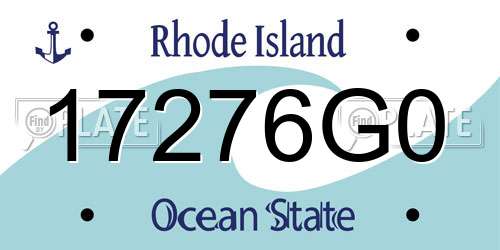 17276G0 Rhode Island License Plate