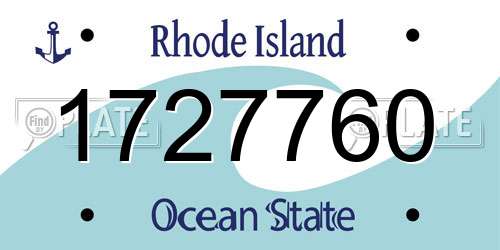 1727760 Rhode Island License Plate