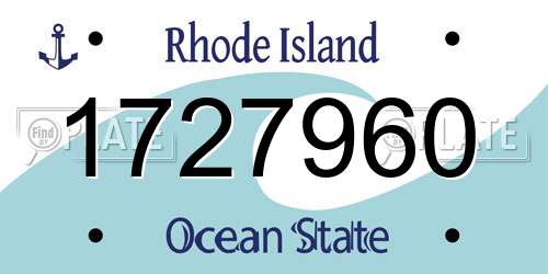 1727960 Rhode Island License Plate