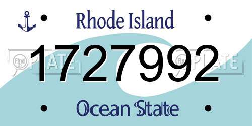 1727992 Rhode Island License Plate