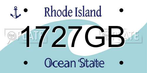 1727GB Rhode Island License Plate