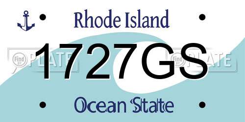 1727GS Rhode Island License Plate