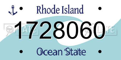 1728060 Rhode Island License Plate