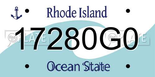 17280G0 Rhode Island License Plate