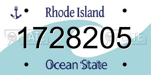 1728205 Rhode Island License Plate