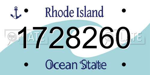 1728260 Rhode Island License Plate