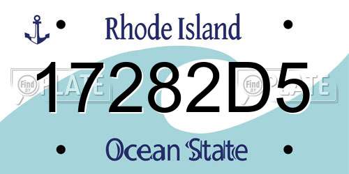 17282D5 Rhode Island License Plate