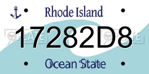 17282D8 Rhode Island License Plate