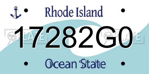 17282G0 Rhode Island License Plate