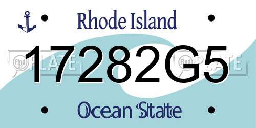 17282G5 Rhode Island License Plate