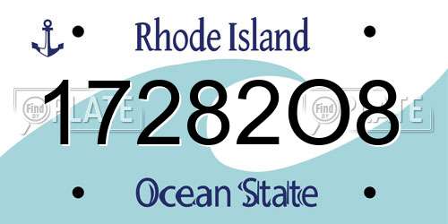 17282O8 Rhode Island License Plate